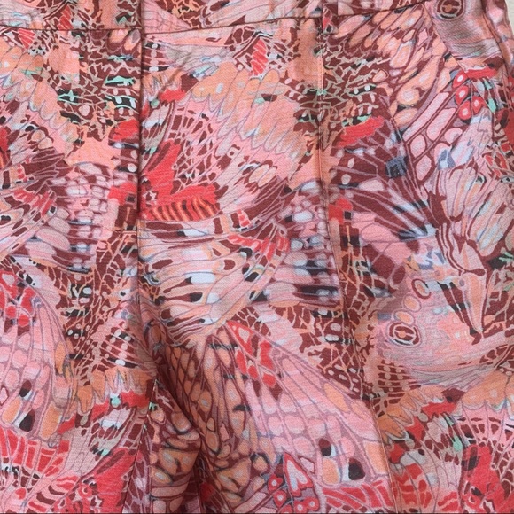 J. Crew Pink Butterfly Print Silk Tapered Pants - Picture 5 of 11